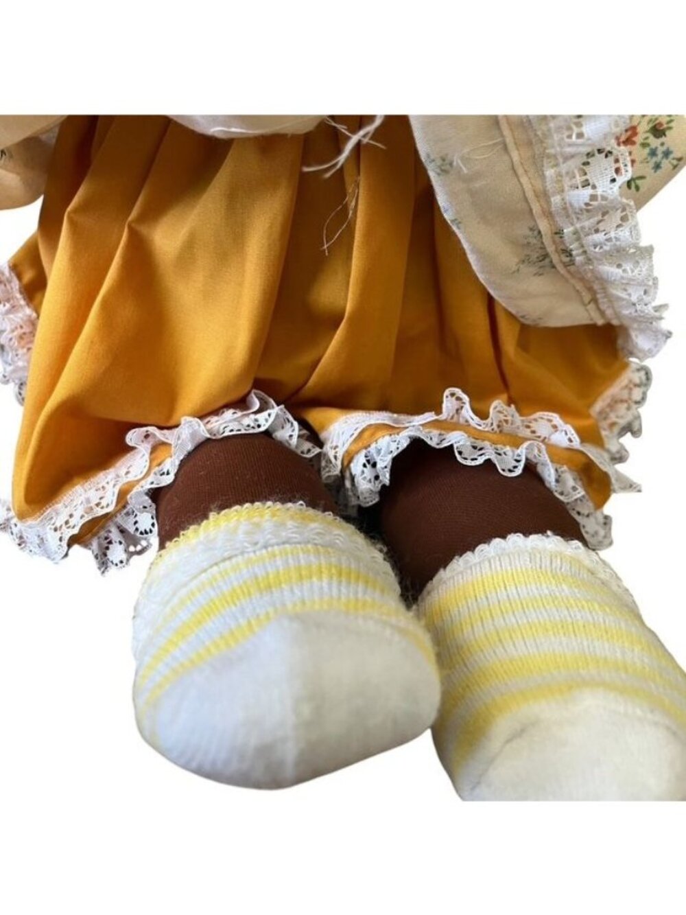 African American Little Girl Handmade Soft Sculpture Doll - Picture 3 of 7